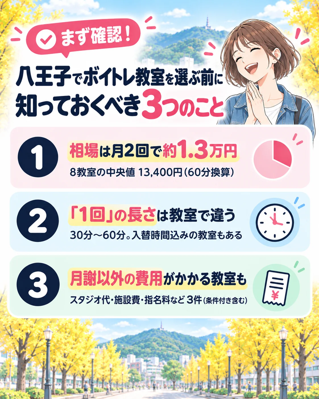 八王子でボイトレ教室を選ぶ前に知っておくべき3つのこと