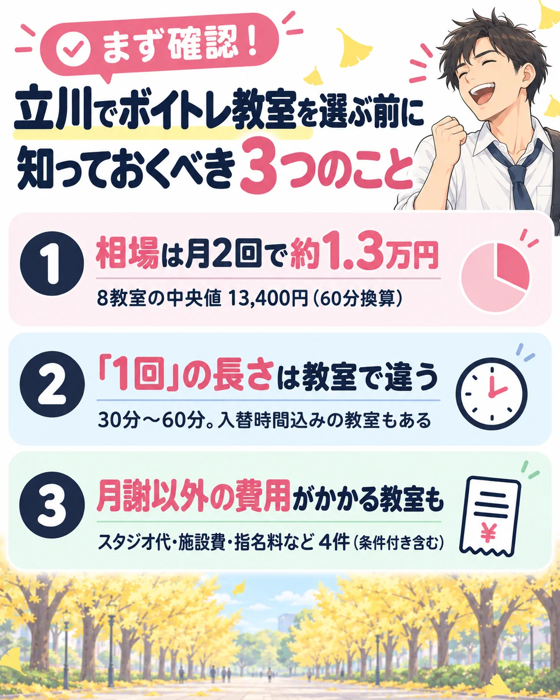 立川でボイトレ教室を選ぶ前に知っておくべき3つのこと