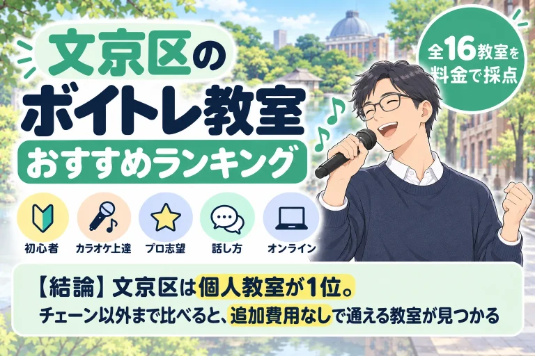 文京区のボイトレ教室おすすめランキング 全16教室を料金で採点