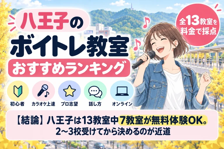 八王子のボイトレ教室おすすめランキング 全13教室を料金で採点