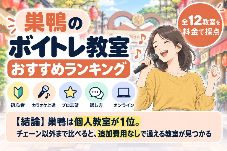 巣鴨のボイトレ教室おすすめランキング 全12教室を料金で採点